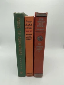 Lot of 3 Vintage readers School Textbooks 1940-1948, Some Damage - Picture 1 of 21
