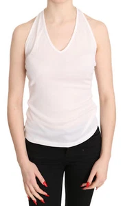 GF FERRE Blouse White Halter Cotton Sleeveless Casual Tank Top IT38/XS RRP $200 - Picture 1 of 10