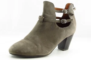 Gentle Souls Boot Sz 8.5 M Short Boots Almond Toe Gray Leather Women - Picture 1 of 7