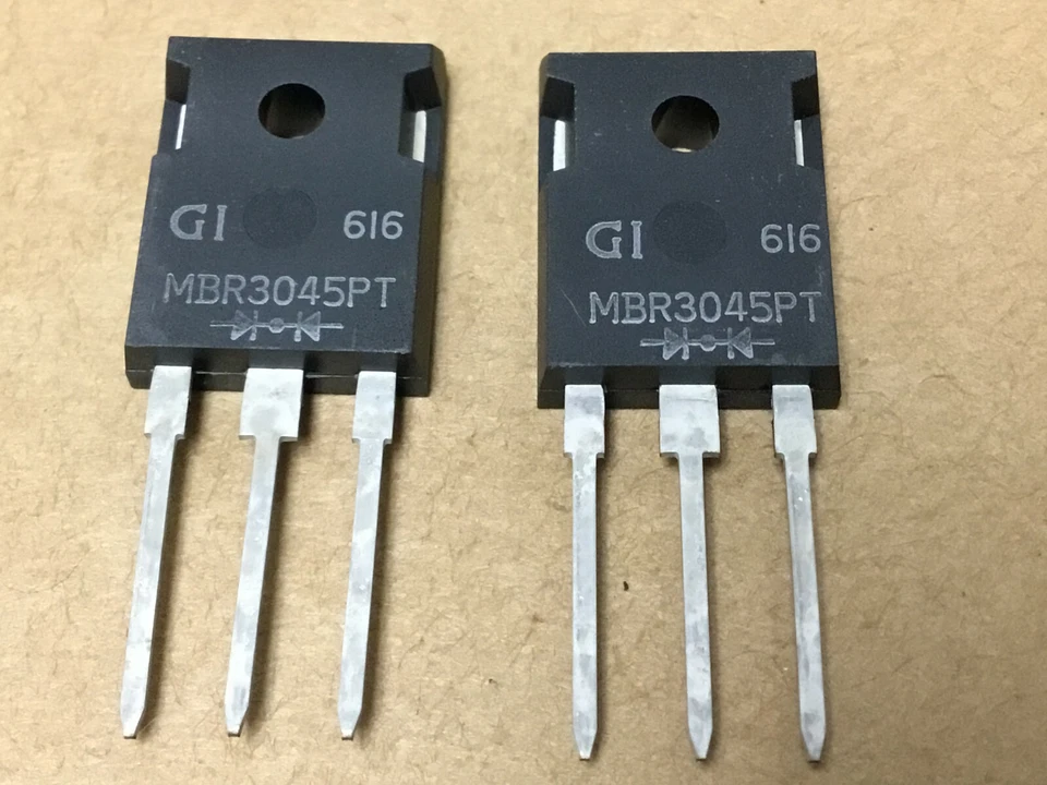 (2 PC) GI MBR3045PT Diodo Rectificador Schottky 1 Fase 2 Elemento 30A 45V TO-247A Foto 1 de 2