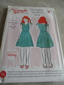 EINFACHES NÄHEN NÄHMUSTER 013 ENGLISCHER TEE DRSS SCHNITT GRÖSSE 8-20 NEU - Bild 1 von 3