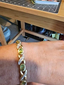 bracelet women gold 14k peridot - Picture 1 of 3