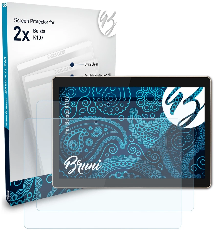Bruni 2x Écran protecteur pour Beista K107 Protecteur d'écran Protection d'écran