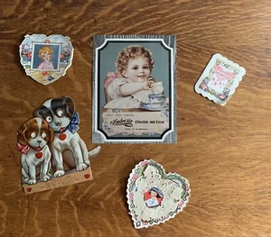 Vintage Valentines Victorian Ambrosia Chocolate And Cocoa Postcard Ephemera - Picture 1 of 15
