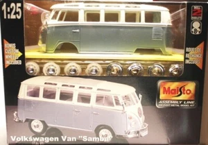 2001 Vintage Maisto VW Type 2 Samba Self Assembly 1:25 Scale Model Kit - NOS - Picture 1 of 6