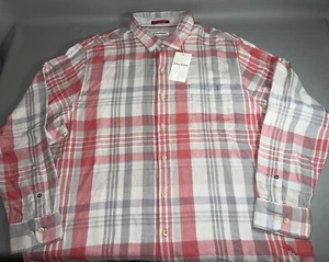 Tommy Bahama Madras Men's XXL Button Up Long Sleeve Cotton Flannel Shirt New - Picture 1 of 9