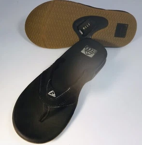 Reef Men's Fanning Flip Flop With Bottle Opener M7,  W9 Black And Silver - Picture 1 of 7