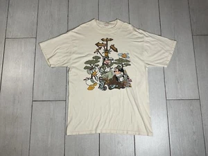 Vintage 90s Disney Animal Kingdom Safari Goofy Mickey Donald Graphic Shirt Adult - Picture 1 of 16