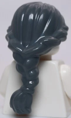 Lego Gris Azulado Oscuro Minifigura Cabello Mujer Cola de Caballo Largo Francés Trenzado Foto 1 de 3