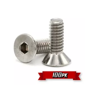 Tornillo de cabeza plana, 8-32 x 5/8", acero inoxidable {100pk} - Imagen 1 de 1