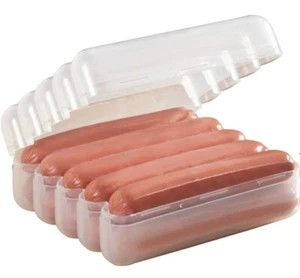 Hot Dog Keeper 5.25" x 4.75" x 2.25" plástico transparente tiene capacidad para 10 tamaños regulares - Imagen 1 de 8