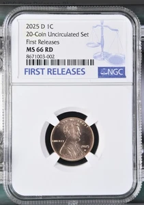 2025  D Lincoln SHIELD 1c Cent 2 Coin Set NGC MS66 RD FIRST RELEASES , FR Denver - Picture 1 of 3