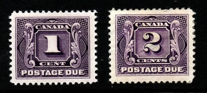 CANADA SC# J1-J2 MINT HINGED  VF/XF CENTER - Image 1 of 1