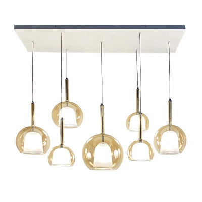 Lampadario a sospensione LED design moderno sfere in vetro 8706-AMBER - Immagine 1 di 4
