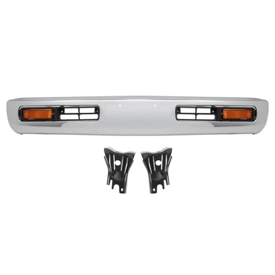 Хромированный передний бампер для пикапа Nissan 1996-97 годов выпуска с ободком кронштейна указателя поворота - Изображение 1 из 4