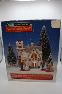 Lemax Sunrise Valley Church NIB 2002 Vtg Complete 8 Pieces Wedding Couple Trees - Picture 1 of 24