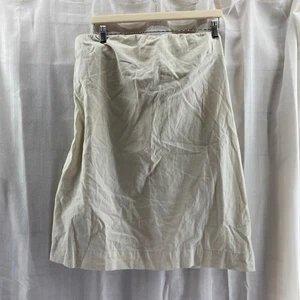 Free People Damen Beige Leinenmischung Pull On Elastische Taille Rock L Bohemian - Bild 1 von 8