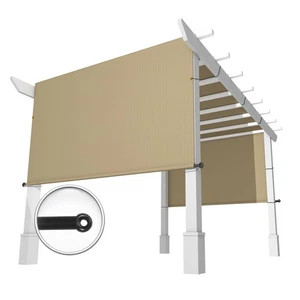 7ft Breathable Pergola Sun Shade Cover Patio Replacement Awning Canopy  w/ Rod - Picture 1 of 30