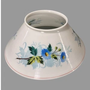 Hängelampenschirm Vintage antik blau floral handbemalt Glas - Bild 1 von 6