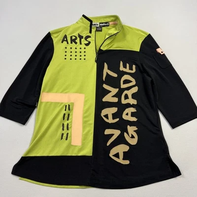 Топ для гольфа женский Jamie Sadock Arts Avant Garde на молнии 1/4 черный зеленый очень маленький - Изображение 1 из 4