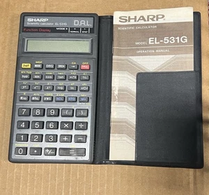 Vintage SHARP EL-531G Engineering Scientific Calculator Black W Operation Manual - Picture 1 of 3