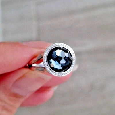 NEW! IPPOLITA S.S. Stella Lollipop Hematite Doublet Diamonds Ring Size 7 $695 - Image 1 of 4