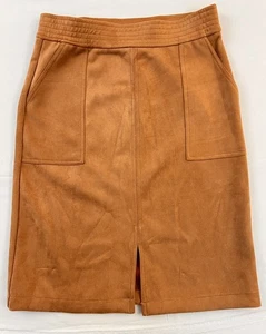 Zac & Rachel gerader Wildlederimitatrock Damengröße S Small braun Stretch gebraucht, in einwandfreiem Zustand - Bild 1 von 7