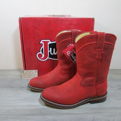 Botas occidentales Justin Holland 10" Roper Red Water Buffalo RP3310 para mujer Foto 1 de 4