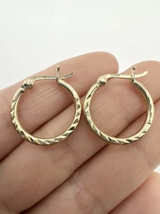 925 sterling silver 14k gold vermeil hoop earrings - Picture 1 of 4