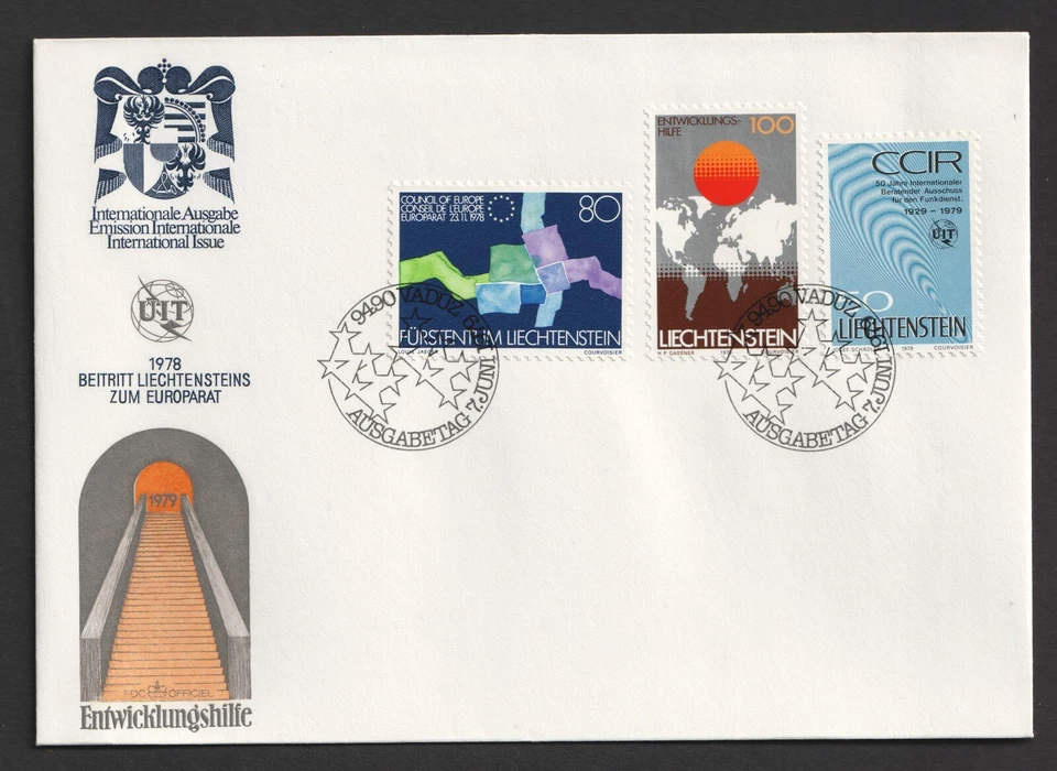 1979 Liechtenstein CCIR Radio & Council of Europe FDC. Vaduz First Day Cover - Image 1 of 1
