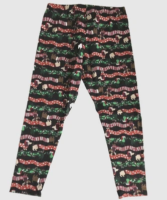 NoBo Junior Size Large (11-13) Dachshund Dog Ankle Length Leggings Christmas NEW - Image 1 of 4