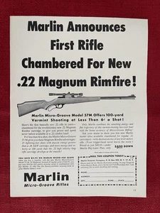 Vintage 1959  Print Ad Marlin 57M Varmint Shooting Advertisement - Picture 1 of 3