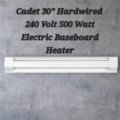 Cadet 30'' 240V 500W Standard Electric Baseboard Heater White - Image 1 of 4