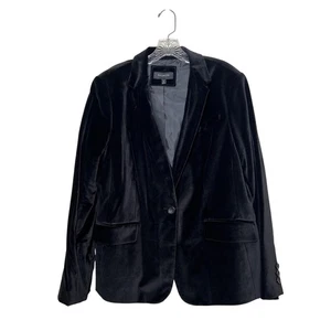 Blazer negro de terciopelo con un solo botón de Talbots para mujer 16 forrado gótico bruja grunge - Imagen 1 de 10