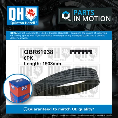 6 Rib Multi V Drive Belt fits INFINITI FX45 4.5 03 to 08 VK45DE QH 11720AR010 - Image 1 of 4