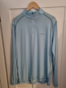 Orvis blau 1/4 Reißverschluss Langarm Sweatshirt Pullover Größe L - Bild 1 von 9