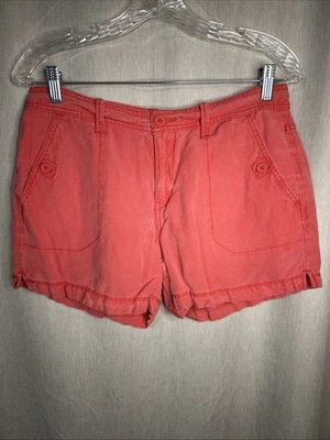 - Calvin Klein Jeans - Women’s Size 28 Shorts - Salmon Linen Blend - Chino Style - Image 1 of 4