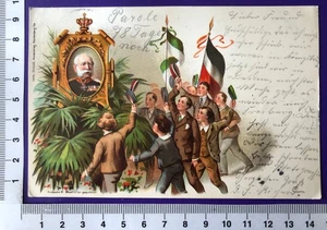 Adel Monarchie König Albert Sachsen Studenten Burschenschaft Fahnen 1902 - Bild 1 von 2