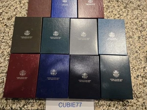 Lot 11 Sets: US Mint Prestige Proof coins 1984, 1986 1987 1988-1995 in box + COA - Picture 1 of 15