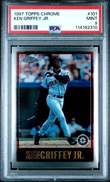 1997 Topps Chrome #101 Ken Griffey Jr. Mariners graded PSA 9 Mint - Image 1 of 1