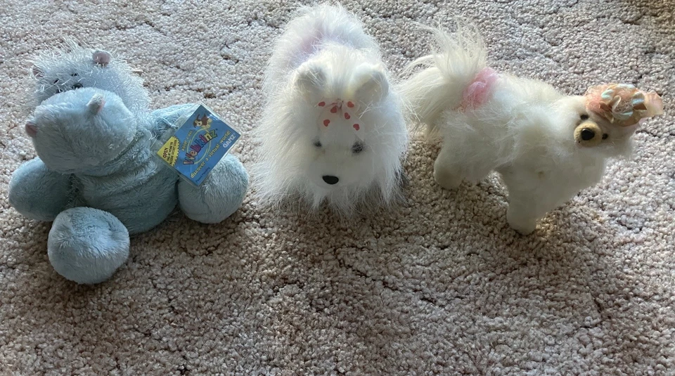 2-Webkins Plush 1-otherWhite Yorkie Maltese Pink Plush Dog Ganz,Blue Hippo,other - Image 1 of 4