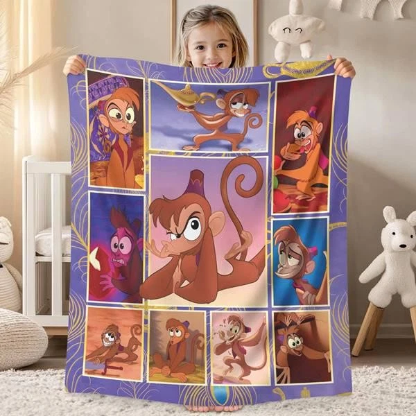 Aladdin Abu Blanket, Aladdin Magic Blanket Genie Princess Jasmine Blanket, - Image 1 of 2
