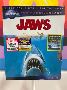 Jaws (Blu-ray, DVD, 1975) (100th Anniversary) w/ Slipcover - Imagen 1 de 2