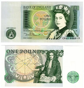 1984 Great Britain Bank of England P377b 1 pound Banknote Queen Elizabeth II UNC - Picture 1 of 1