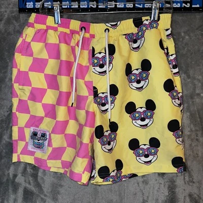 Neff Disney Mickey Mouse pink yellow Men's Swim Trunks Size Medium - Image 1 of 4