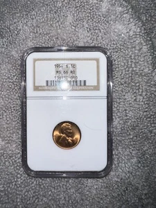 1954 S Lincoln Wheat Cent MS 66 RD NGC - Picture 1 of 2