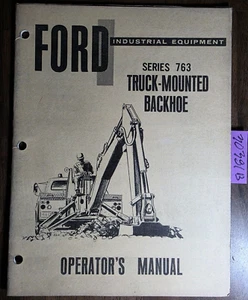 Ford Series 763 Truck-Mounted Backhoe Owner Operator's Manual SE 3372 4721 4/72 - Picture 1 of 18