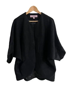 The Nicole Ritchie Collection Wool Blend Black Jacket Poncho Size S Shawl Lined - Picture 1 of 10