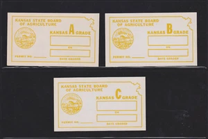 Ingresos estatales de EE. UU. - KS 1937 inspección de huevos - conjunto amarillo (grado A, B, C); E2, E6, E10 - Imagen 1 de 1