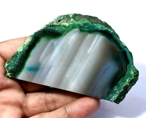 415.05 Ct Natural Green & White Druzy Agate Top Best Quality Brazilian Slab - Picture 1 of 4
